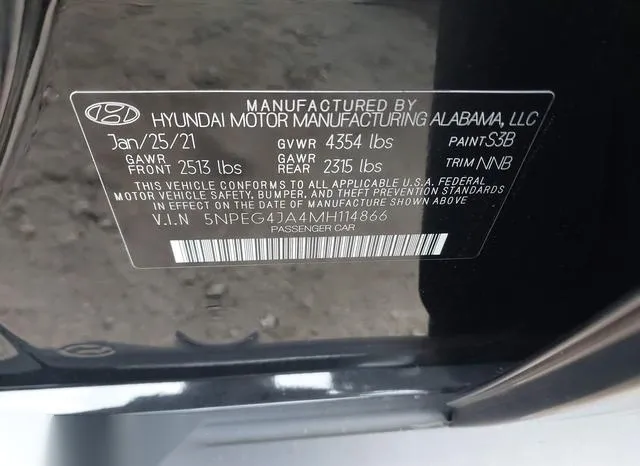 5NPEG4JA4MH114866 2021 2021 Hyundai Sonata- SE 9