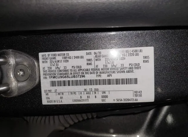 1FMCU9G65LUB37296 2020 2020 Ford Escape- SE 9