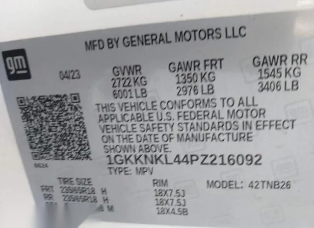 1GKKNKL44PZ216092 2023 2023 GMC Acadia- Fwd Sle 10