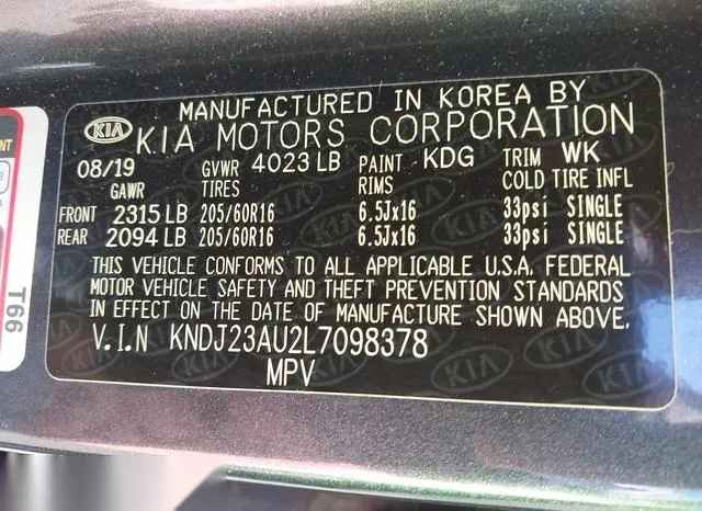 KNDJ23AU2L7098378 2020 2020 KIA Soul- LX 9