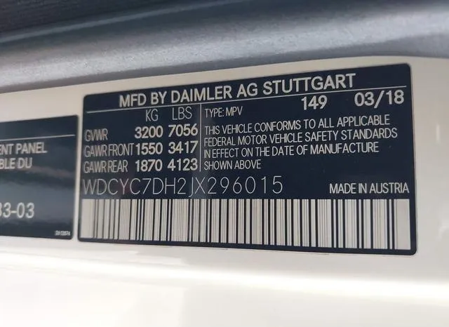 WDCYC7DH2JX296015 2018 2018 Mercedes-Benz AMG G 63- 4Matic 9