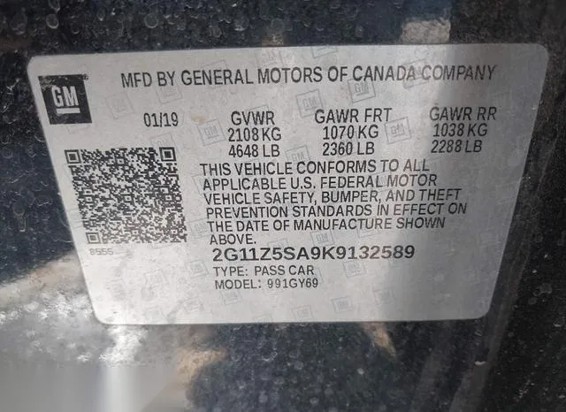 2G11Z5SA9K9132589 2019 2019 Chevrolet Impala- LT 9