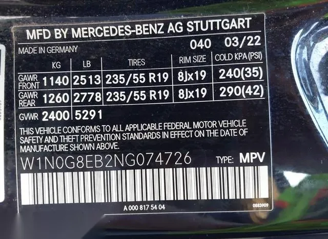 W1N0G8EB2NG074726 2022 2022 Mercedes-Benz GLC 300- 4Matic Suv 9