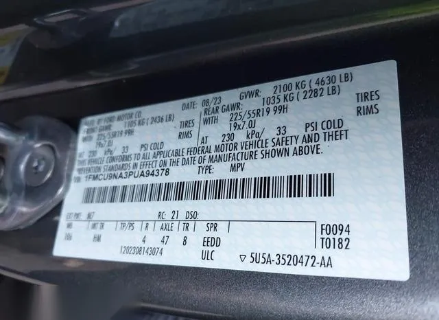 1FMCU9NA3PUA94378 2023 2023 Ford Escape- St-Line Select 9