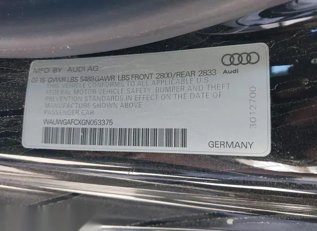 WAUWGAFCXGN053375 2016 2016 Audi A7- Premium Plus 9