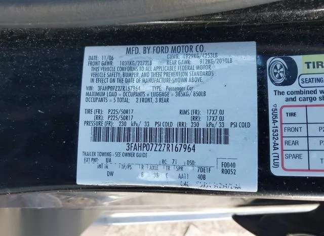 3FAHP07Z27R167964 2007 2007 Ford Fusion- SE 9