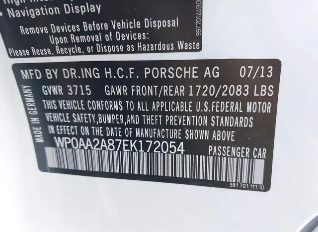 WP0AA2A87EK172054 2014 2014 Porsche Cayman 9