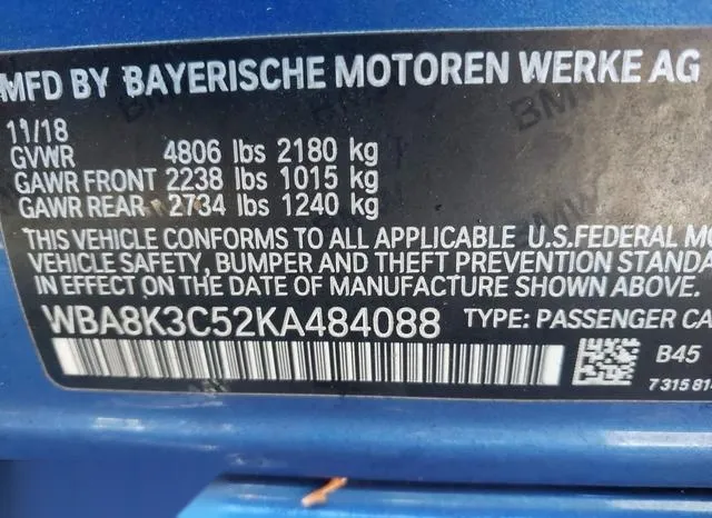 WBA8K3C52KA484088 2019 2019 BMW 3 Series- 330I Xdrive 9