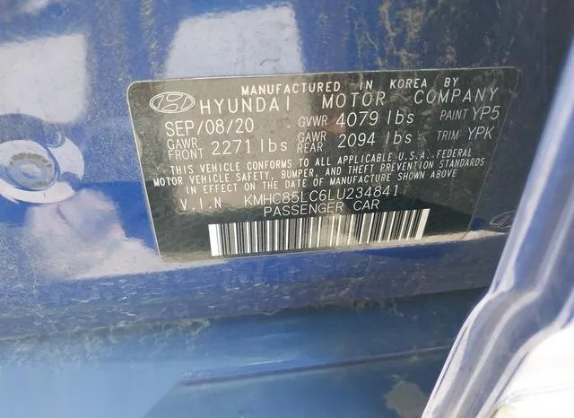 KMHC85LC6LU234841 2020 2020 Hyundai Ioniq- Hybrid Sel 9