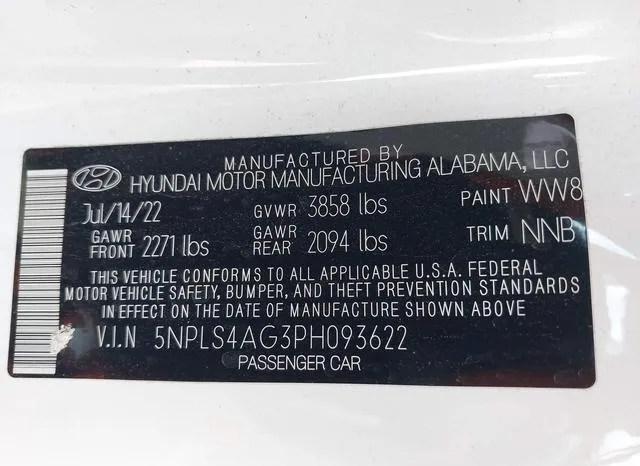 5NPLS4AG3PH093622 2023 2023 Hyundai Elantra- Sel 9