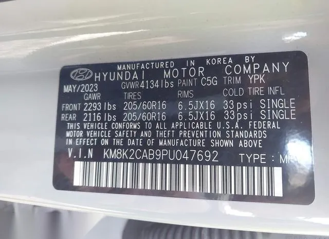 KM8K2CAB9PU047692 2023 2023 Hyundai Kona- SE 9