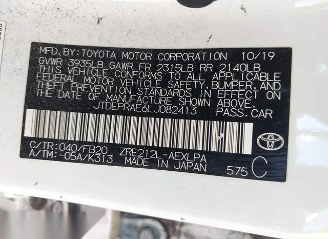 JTDEPRAE6LJ082413 2020 2020 Toyota Corolla- LE 9