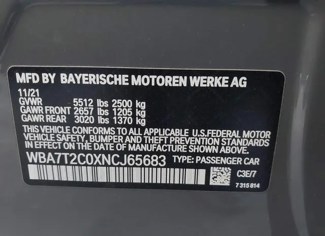 WBA7T2C0XNCJ65683 2022 2022 BMW 7 Series- 740 I 9