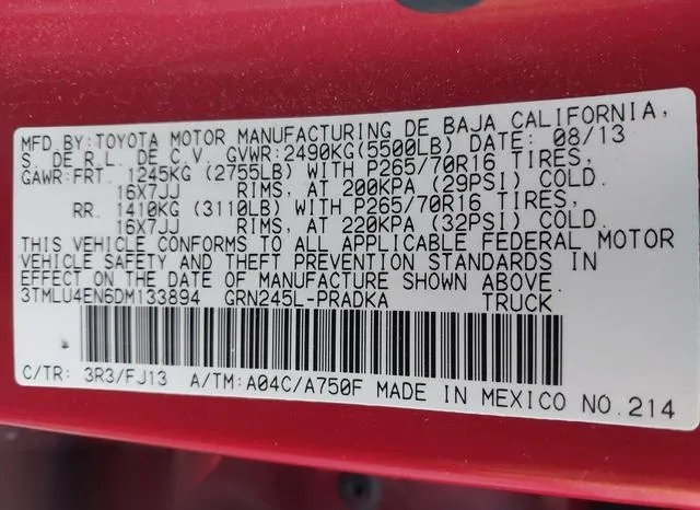 3TMLU4EN6DM133894 2013 2013 Toyota Tacoma- Double Cab 9