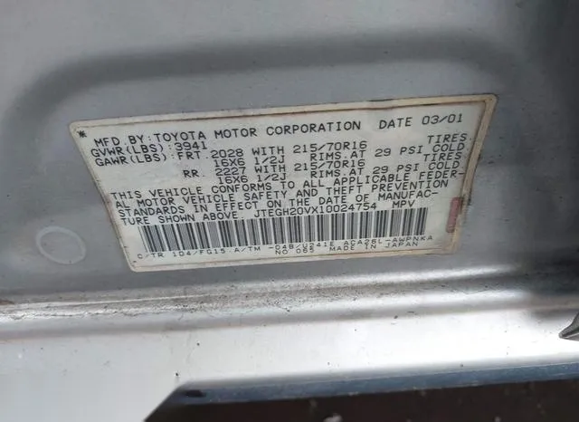 JTEGH20VX10024754 2001 2001 Toyota RAV4 9