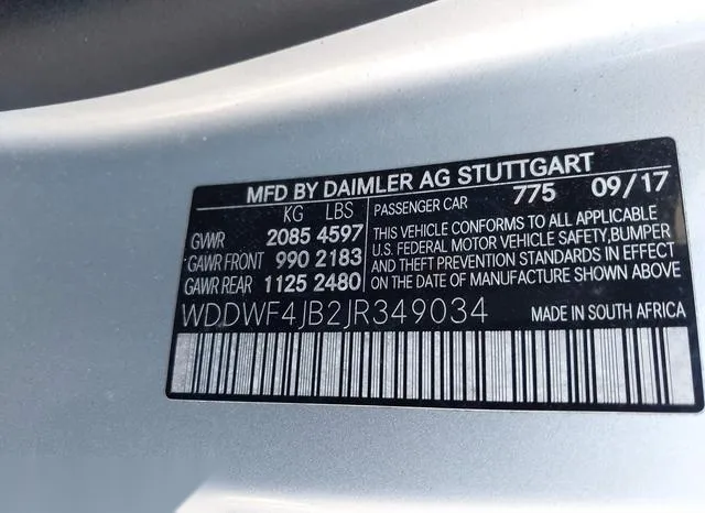 WDDWF4JB2JR349034 2018 2018 Mercedes-Benz C 300 9