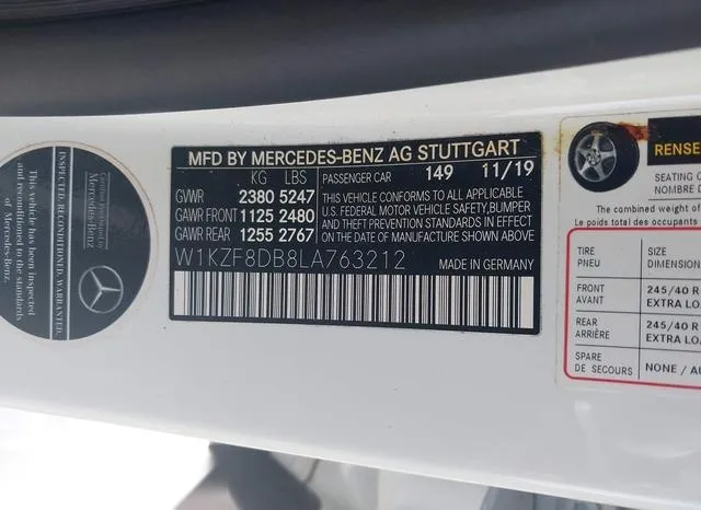 W1KZF8DB8LA763212 2020 2020 Mercedes-Benz E 350 9