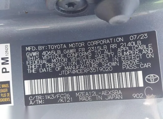 JTDP4MCEXP3519020 2023 2023 Toyota Corolla- SE 9