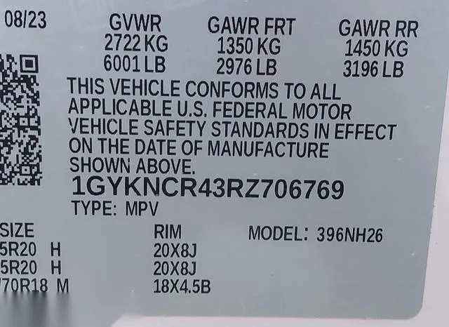 1GYKNCR43RZ706769 2024 2024 Cadillac XT5- Fwd Premium Luxury 9