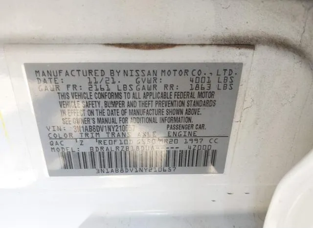 3N1AB8DV1NY210657 2022 2022 Nissan Sentra- Sr Xtronic Cvt 9