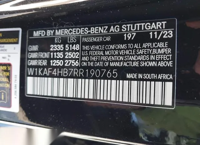 W1KAF4HB7RR190765 2024 2024 Mercedes-Benz C 300 9