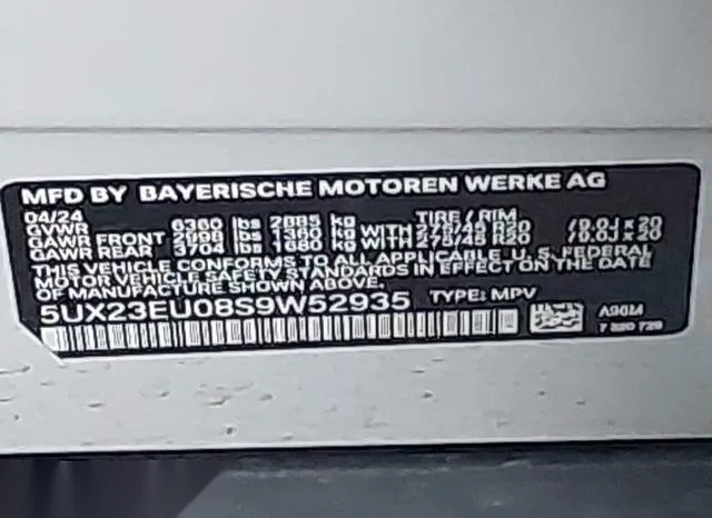 5UX23EU08S9W52935 2025 2025 BMW X5- Xdrive40I 9