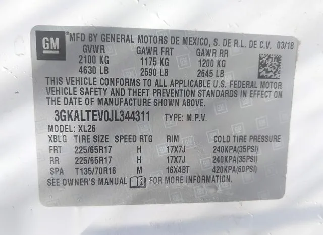 3GKALTEV0JL344311 2018 2018 GMC Terrain- Sle 9