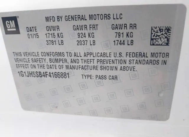 1G1JH5SB4F4166881 2015 2015 Chevrolet Sonic- Rs Manual 9