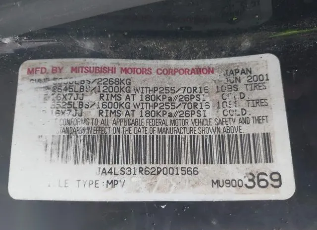 JA4LS31R62P001566 2002 2002 Mitsubishi Montero- Sport Xls 9