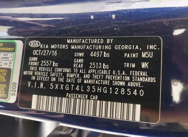 5XXGT4L35HG128540 2017 2017 KIA Optima- LX 9