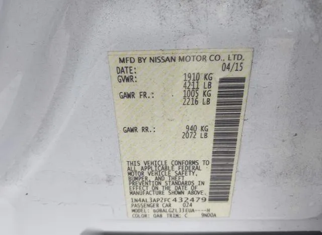 1N4AL3AP2FC432479 2015 2015 Nissan Altima- 2-5 S 9