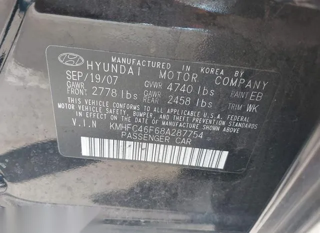 KMHFC46F68A287754 2008 2008 Hyundai Azera- Limited 9