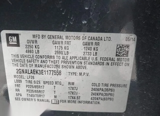 2GNALAEK3E1177558 2014 2014 Chevrolet Equinox- LS 9