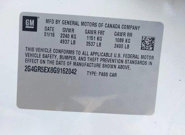 2G4GR5EX8G9162042 2016 2016 Buick Regal- Turbo Premium I 9