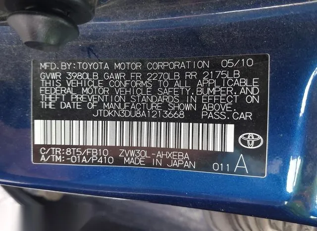 JTDKN3DU8A1213668 2010 2010 Toyota Prius- Iii 9