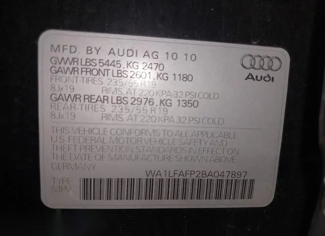 WA1LFAFP2BA047897 2011 2011 Audi Q5- 2-0T Premium 9