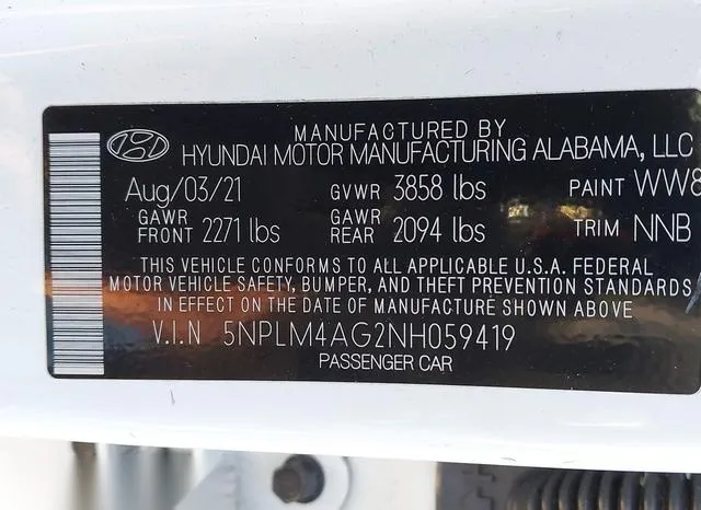 5NPLM4AG2NH059419 2022 2022 Hyundai Elantra- Sel 9