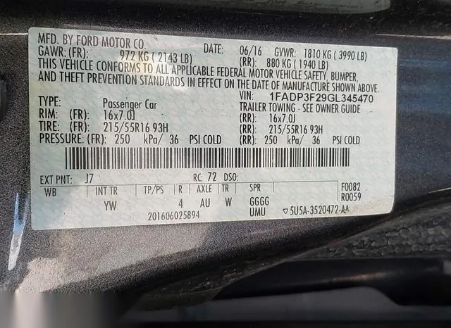 1FADP3F29GL345470 2016 2016 Ford Focus- SE 9