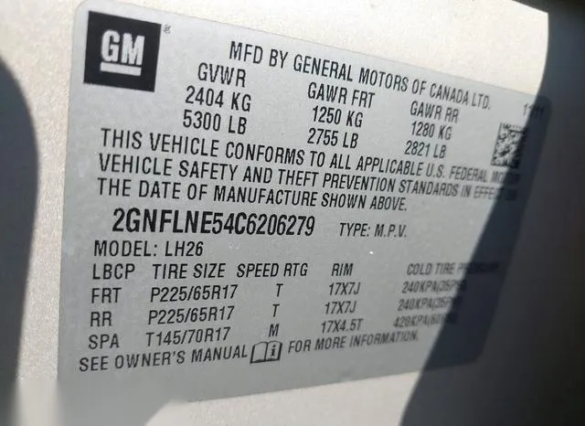 2GNFLNE54C6206279 2012 2012 Chevrolet Equinox- 2LT 9