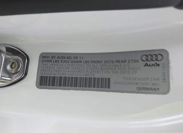 WAUCGAFH8CN001882 2012 2012 Audi S5- 3-0 Premium Plus 9