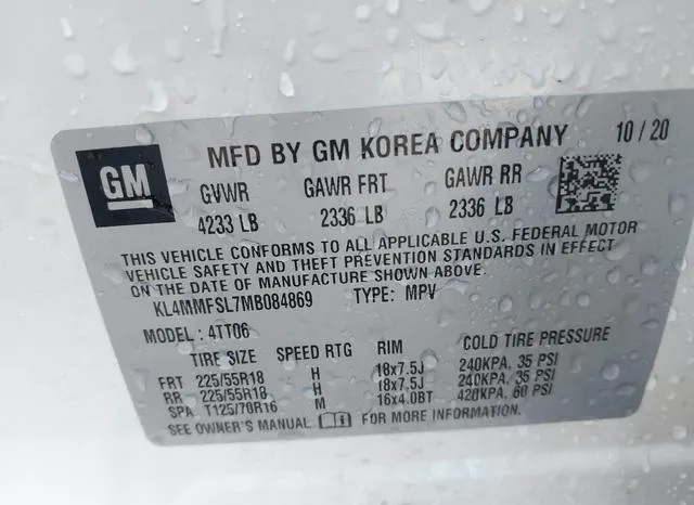 KL4MMFSL7MB084869 2021 2021 Buick Encore- GX Fwd Essence 9