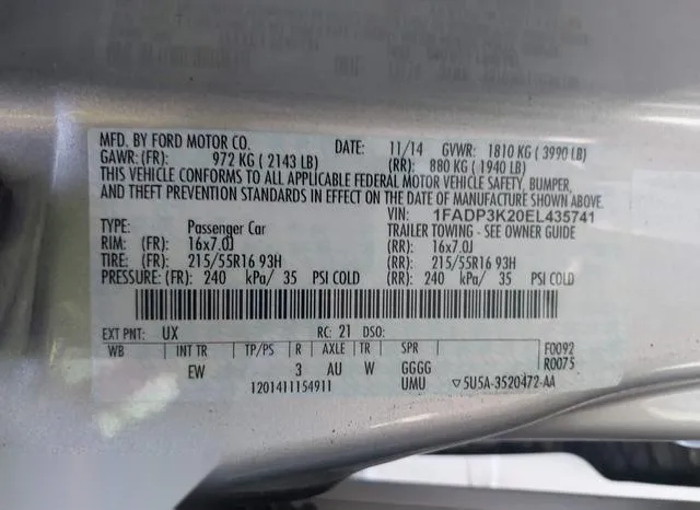 1FADP3K20EL435741 2014 2014 Ford Focus- SE 9