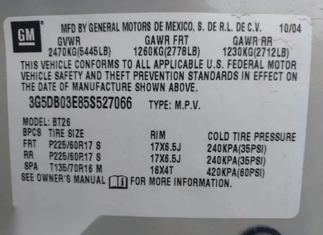 3G5DB03E85S527066 2005 2005 Buick Rendezvous- Cx/Cxl 9