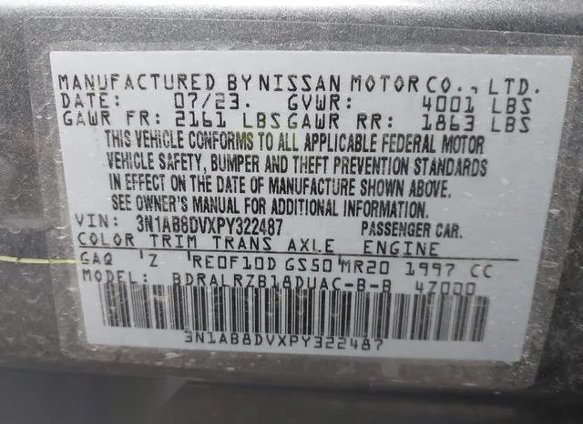 3N1AB8DVXPY322487 2023 2023 Nissan Sentra- Sr Xtronic Cvt 9