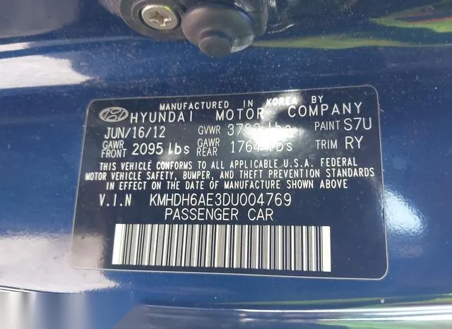 KMHDH6AE3DU004769 2013 2013 Hyundai Elantra- SE 9