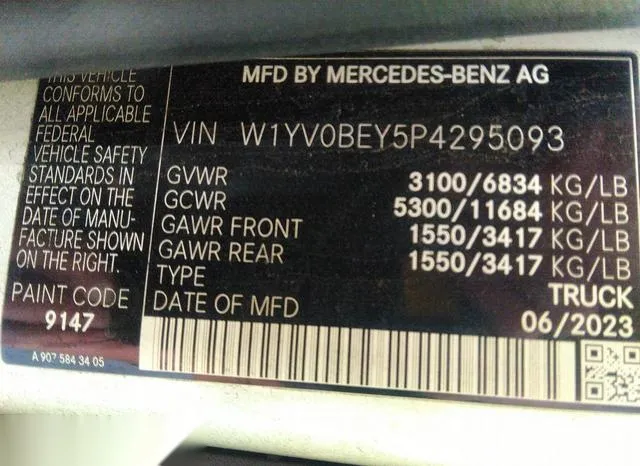 W1YV0BEY5P4295093 2023 2023 Mercedes-Benz Metris 9