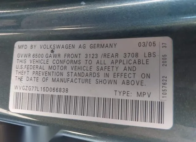 WVGZG77L15D066838 2005 2005 Volkswagen Touareg- V6 9