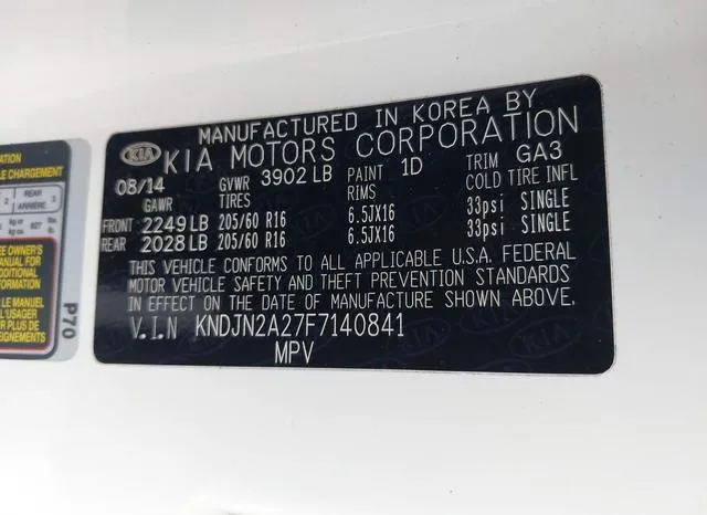 KNDJN2A27F7140841 2015 2015 KIA Soul-  9