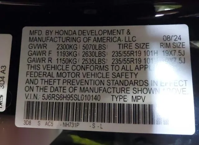 5J6RS6H95SL010140 2025 2025 Honda CR-V- Hybrid Sport Touring 9