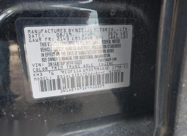 3N1AB7AP1KY410529 2019 2019 Nissan Sentra- SV 9